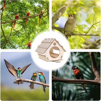 Hanging Bird House Nest Feeder Outdoor Garden Cage Shelter For Small Wild Birds