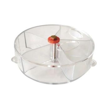 Parrot Foraging Toy Bird Chew Wheel Food Dispenser Divider Box Cage Accessory - Blue