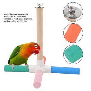 Parrot Toy Bird Stand Colorful Umbrella Perch Claw Grinding Stick 4 Colours