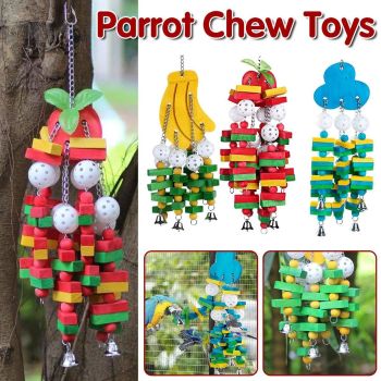 Wooden Parrot Chew Toy Bird Toys for Large and Small Birds Natural Pet Chew Toy - Banana