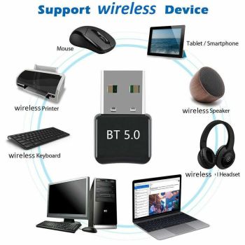 Bluetooth V5.0 Wireless USB Mini Dongle Adapter For Windows Laptop PC Universal