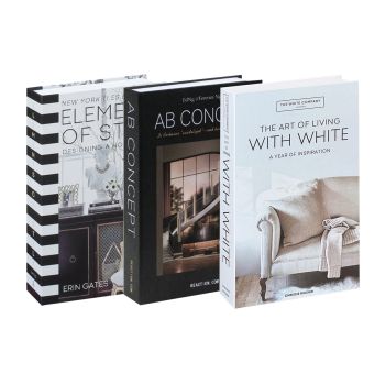 3 PCS Modern Decorative Books Set Foldable Fake Books for Display City Theme - C