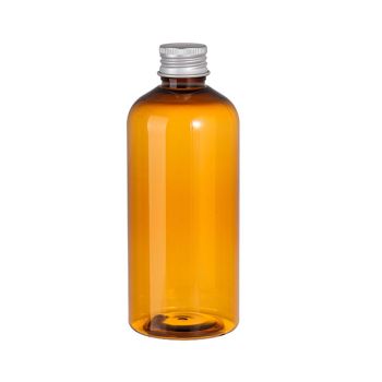 20pcs Brown Transparent Cosmetic Bottles with Aluminum Lids for Packaging - Transparent-200ml