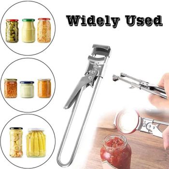 Bottle Opener Multifunctional Beer Adjustable Stainless Steel Jar Lid Gripper Au