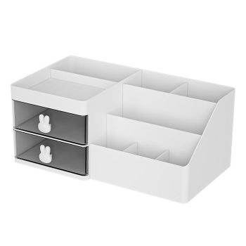 Cartoon Drawer Type Cosmetic Jewelry Storage Box Desktop Student Stationery Box - Pink