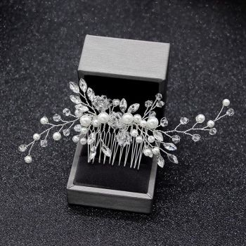 Bridal Headpieces Crystal Wedding Accessories White Jewelry Hair Comb Party Au
