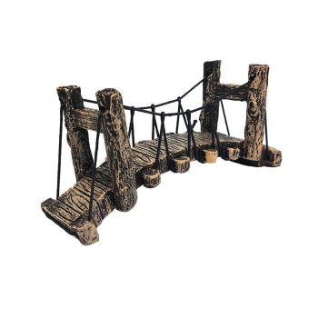 Resin Bridge Aquarium Decoration Fish Tank Accessories Shrimp Tortoise Climbing - Bent Rope Bridge-S