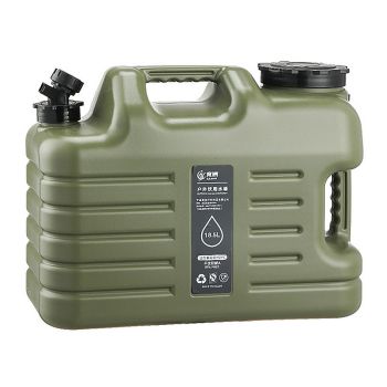 Outdoor Camping Water Storage Bucket with Faucet Portable Square Drinking Tank - 18L