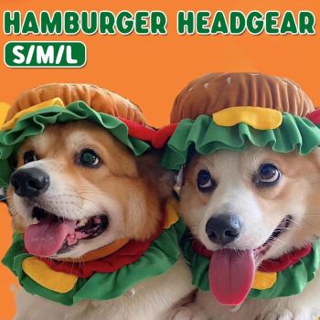 Cute Pet Hamburger Headgear Headdress for Dogs Cats Fun Costume Pet Accessory - Small