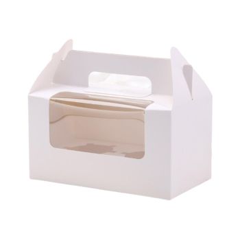 25pcs Portable Cupcake Packaging Box with Transparent Window for Easy Opening - Marble-4Cup