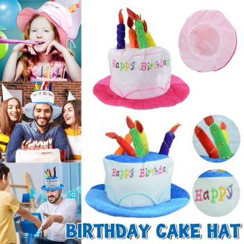Birthday Cake Hat Party Supplies Fun Performance Masquerade Celebration Hat - Blue