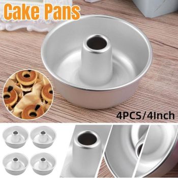 4pcs 4 Inch Hollow Mould Cake Bread Baking Mould Nonstick Round Cake Pan Set