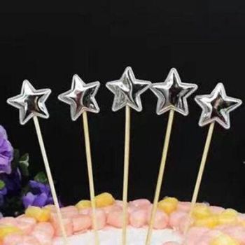 Happy Birthday Acrylic Cake Topper Cake Decoration Golden Silver Party - Blue- Heart