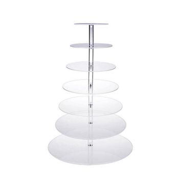 Acrylic Cupcake Tower 3 4 5 6 7 Tier Clear Cake Stand for Wedding Party - 4 Tiers