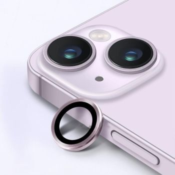 For iPhone 14/14 Plus Metal Camera Lens Glass Screen Protector - Black