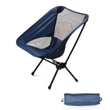 Outdoor Portable Lightweight Folding Camping Chair High Back Fishing Chair - Grey