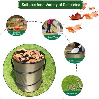 Folding Garden Leaf Bin Portable Outdoor Storage Bucket Camping Trash Can