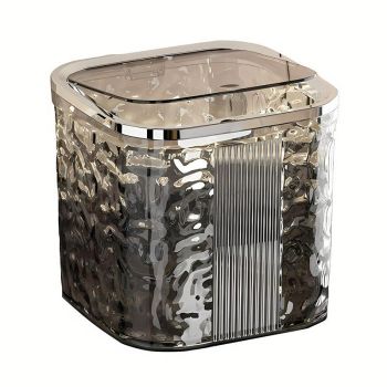 Desktop Mini Trash Can Small Waste Bin Storage Bucket for Office Kitchen Home - Grey-L