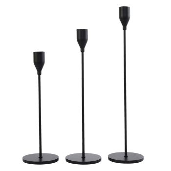 Set of 3 Decorative Candlestick Holder Candle Stand for Wedding / Dinner / Party - French Gold