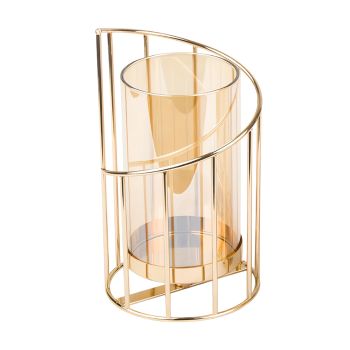 Wrought Iron Candle Holder Romantic Candlestick Ornament Dinner Table Decor Prop - S