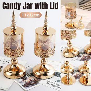 Glass Storage Jar with Lid Candy Jar Decorative Container for Home Storage Decor