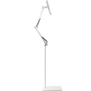 Hands Free Floor Stand Adjustable Bed Clip Holder For Tablet iPad iPhone Switch - 175cm White(Floor Cantilever Stand