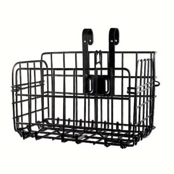 Foldable Bicycle Basket Front and Rear Hanging Storage Rack Bike Accessories - Black