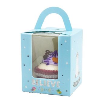 50x Assorted Color Muffin Cake Boxes with Clear Window & Handle High Quality - England style-50PCS