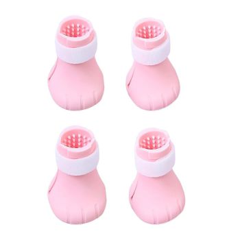 4pcs Cat Bathing Grooming Anti-Scratch Silicone Pet Socks for Bathing Feeding - Green