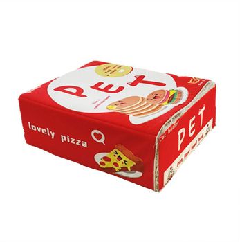 Rectangular Cookie Box Pet Bed for Cats Dogs Cat Bed Kitten Puppy Soft Pet House - Red M