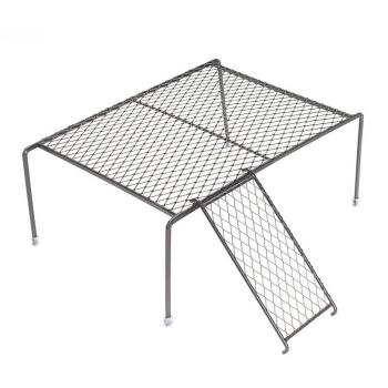 Metal Iron Chicken Feeding Ladder Grid Shelving Landscaping Platform Supplies - White-S