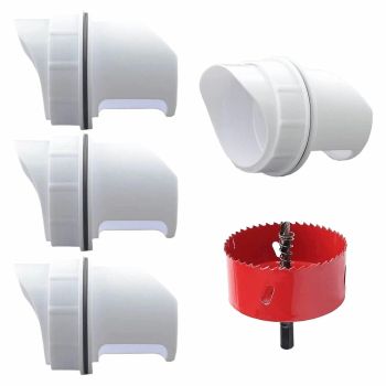 Poultry DIY Port PVC Gravity Fed Chicken Feeder for Hen Coop Farm Bucket Kit - 2 PCS Ports (No Hole Saw)