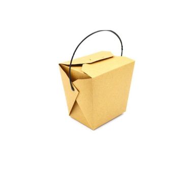 30PCS Kraft Paper Noodle Boxes with Handle Disposable Takeaway Food Containers - 728ml