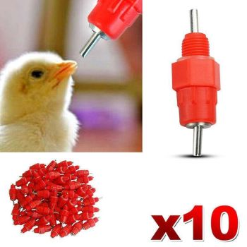 10 PCS Automatic Nipple Water Valves for Poultry and Duck Feeding