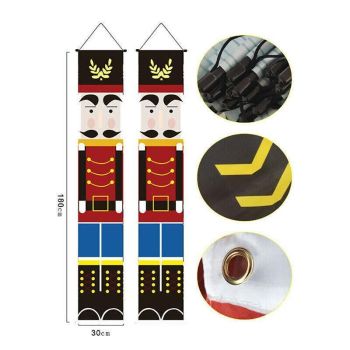 Nutcracker Soldier Door Banner Couplet Merry Christmas Xmas Decoration Ornaments - 02