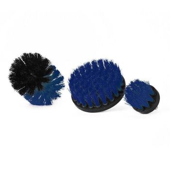 3Pcs Drill Attachment Set Drill Brush Kit Bathroom Carpet Cleaning Tool Scrubber - Yellow