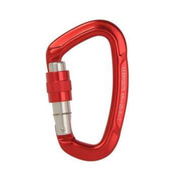 25KN Screwgate Locking Rock Climbing Carabiner Clip Aluminum D Ring Hook Buckle - Black