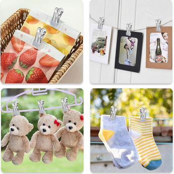 30pcs Multi Functional Stainless Steel Clothes Drying Clips Windproof Clips