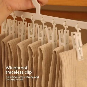 Clothes Rack Plastic Household Drying Hangers Non-Slip Storage Clip Organiser
