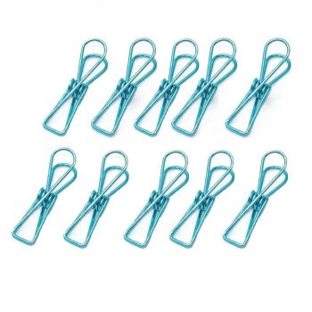 10X Spring Paperclips Metal Wire Hollow Out Clips 33mm Mini Binder Paper Clip - Blue