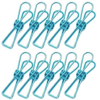 10X Spring Paperclips Metal Wire Hollow Out Clips 55mm Mini Binder Paper Clip - Purple