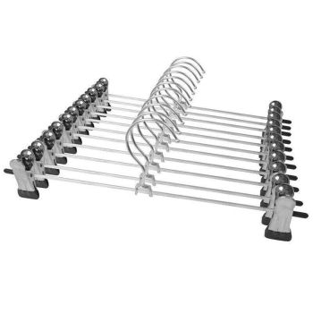 Metal Clip Hangers Clothes Trousers Skirts Pants Coat Non Slip Bulk Clothing Rack - 10PCS