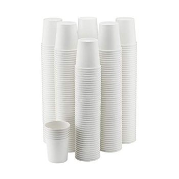 Disposable Coffee Cups 8oz Takeaway Paper Single Wall No Lids - 100pcs