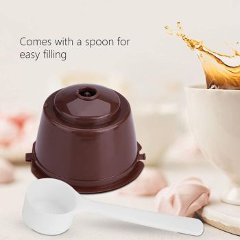 Reusable Coffee Capsule Pods for Dolce Gusto with Spoons Refillable Filter Cup 4 Pack