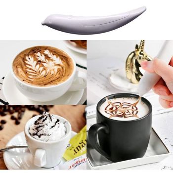 Electric Spice Pen for Coffee Cake Decorating - Battery Powered Latte Art Tool