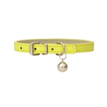 Adjustable PU Leather Cat Collar with Bell Breakaway Buckle 9 Colours - Red