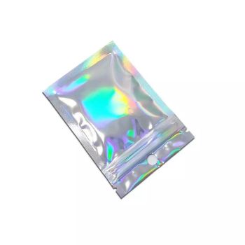 100/200X Iridescent Zip Bags for Food Storage & Holographic Makeup Pouch - 10.5*15cm 100PCS