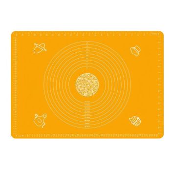 Orange Reusable Non-Stick Silicone Rolling Dough Mat Cake Pastry Baking Fondant Sheet - 29*26cm