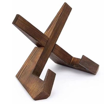 Wooden Plate Stand Rack Display Holder Wooden Support Desktop Reading Stand - White