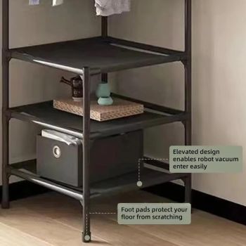 Floor Standing Corner Coat Rack Multifunctional Clothes Hanger Storage Organizer